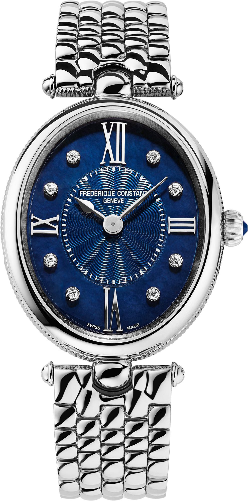 Frederique Constant Classics Art Déco Oval Blue Dial 25 mm Quartz Watch For Women - 1