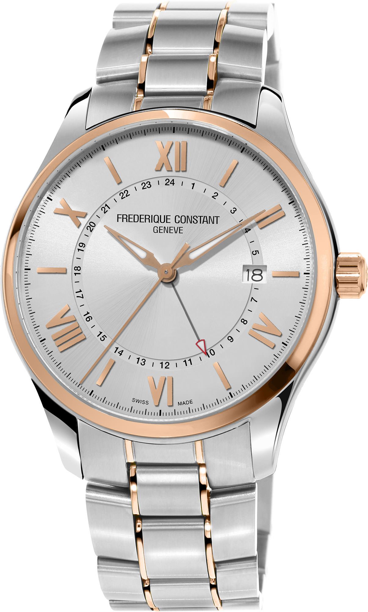 Frederique Constant Classics Classics Quartz GMT Silver Dial 40 mm Quartz Watch For Men - 1