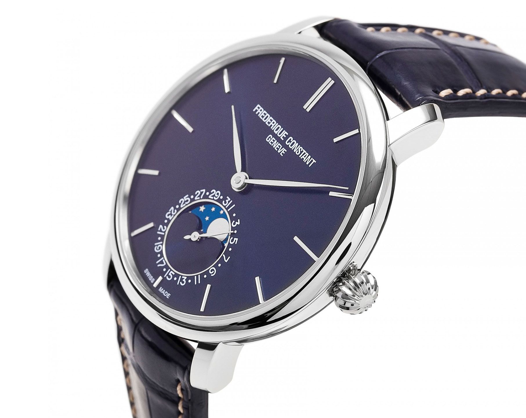 Frederique Constant Manufacture Slimline MoonPhase Gents Blue Dial 42 mm Automatic Watch For Men - 3