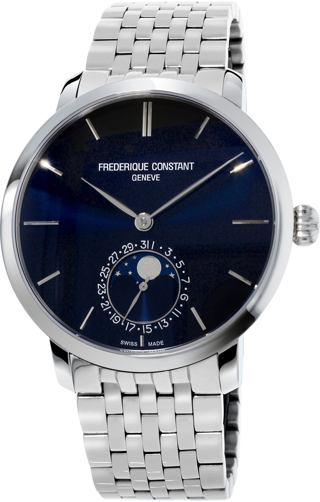 Frederique Constant Manufacture Slimline MoonPhase Gents Blue Dial 42 mm Automatic Watch For Men - 1