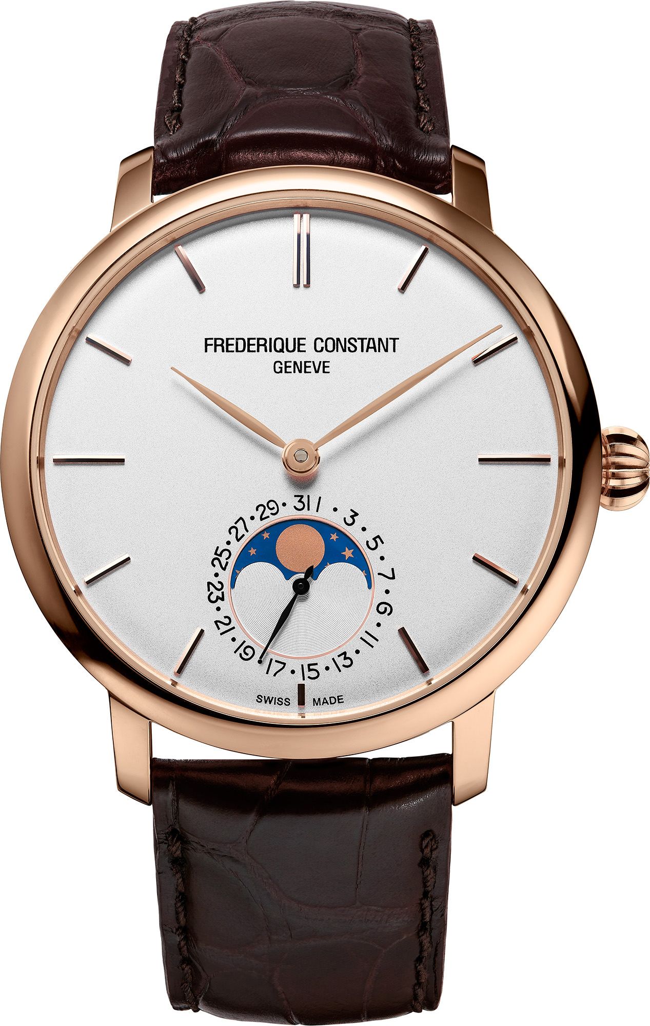 Frederique Constant Manufacture Slimline MoonPhase Gents Silver Dial 42 mm Automatic Watch For Men - 1