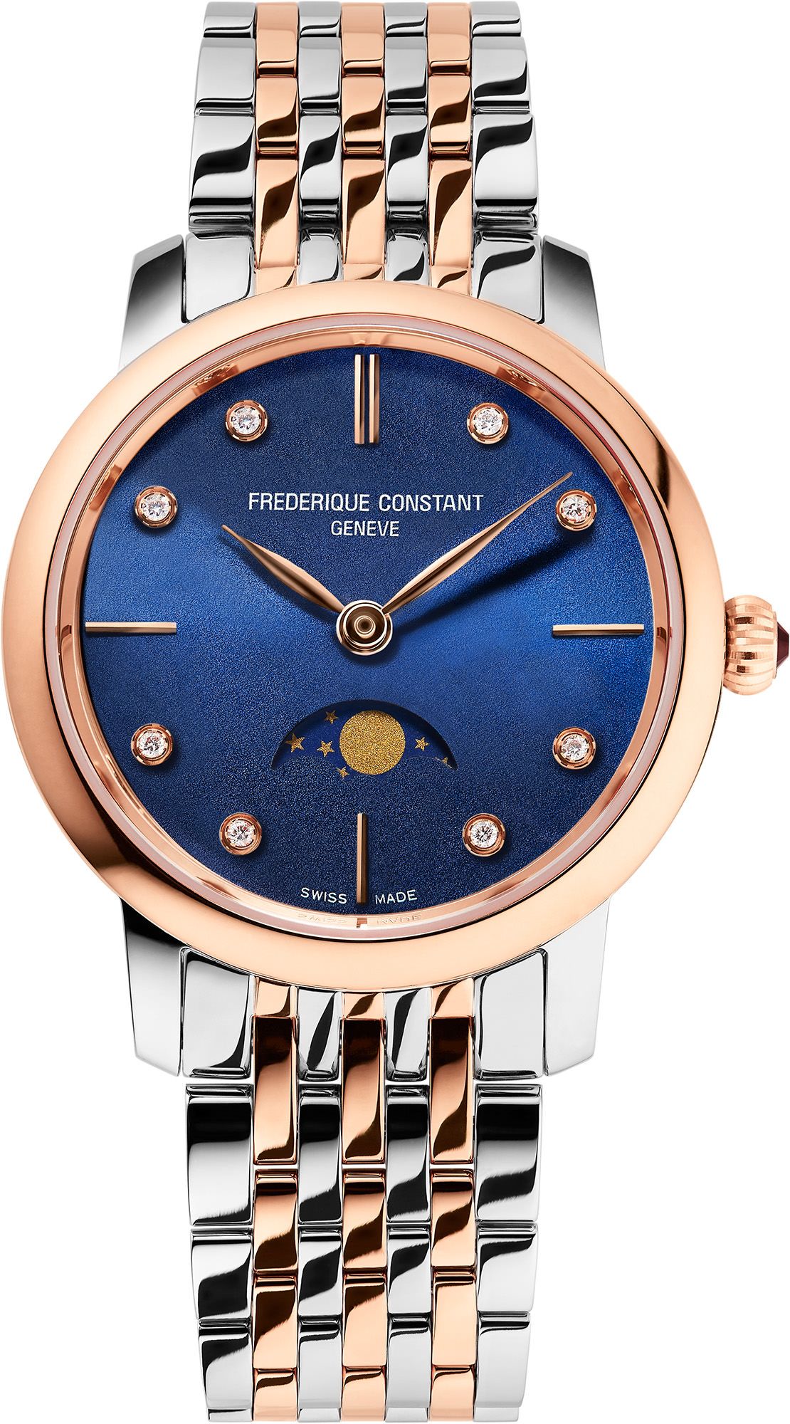 Frederique Constant Slimline Ladies MoonPhase Blue Dial 30 mm Quartz Watch For Women - 1