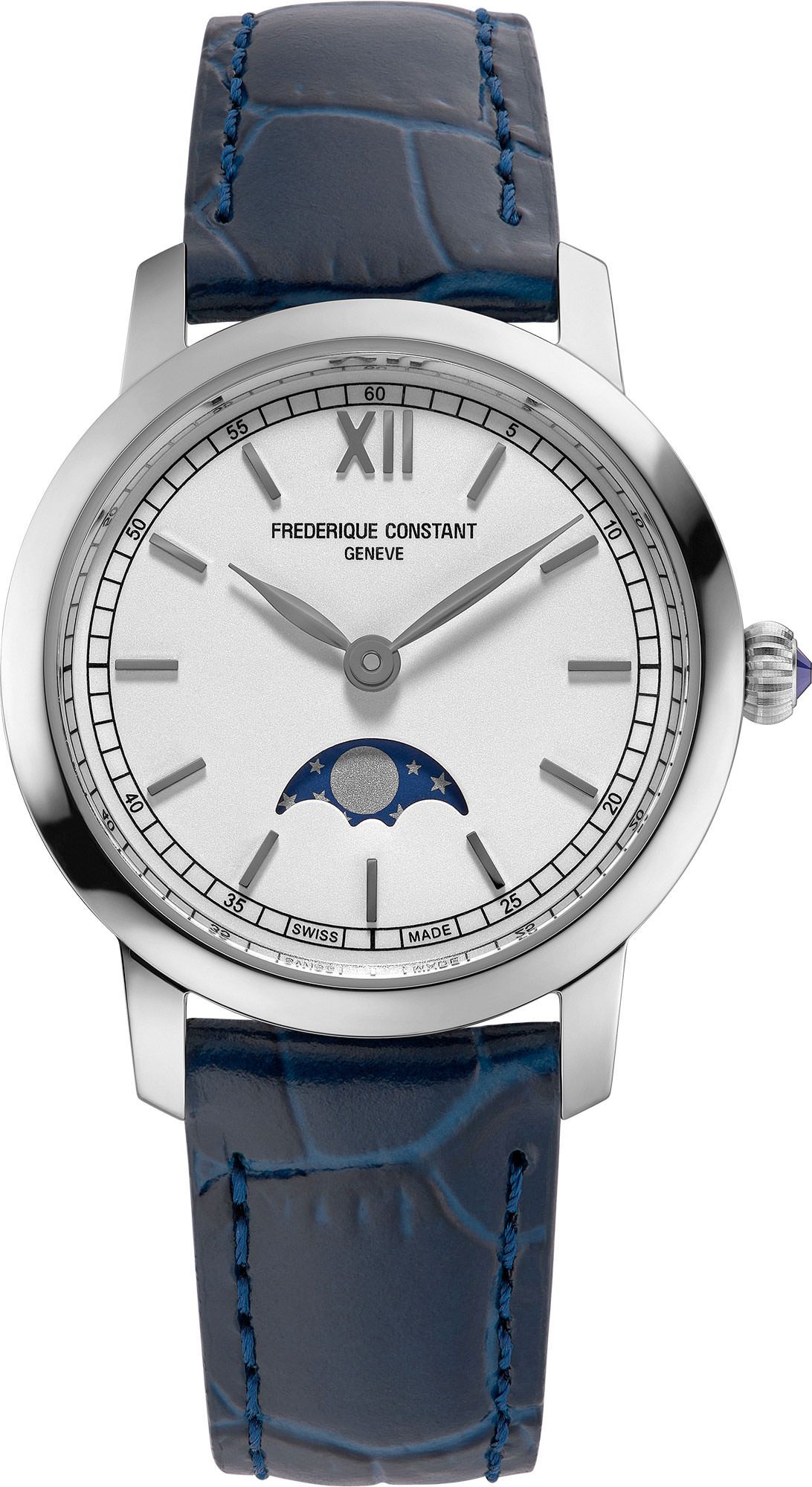 Frederique Constant Slimline Ladies MoonPhase White Dial 30 mm Quartz Watch For Women - 1