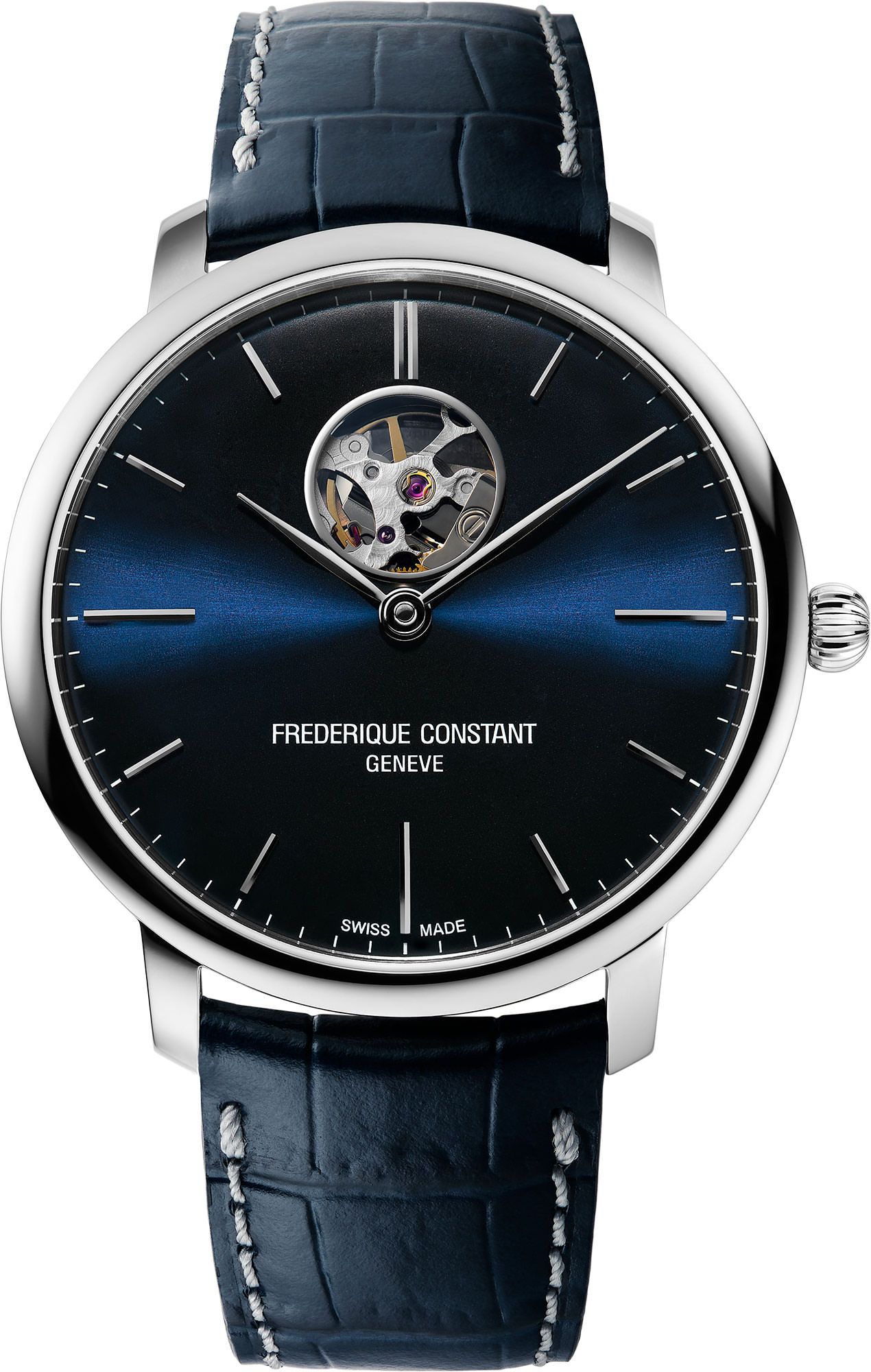 Frederique Constant Slimline Heart Beat Automatic Blue Dial 40 mm Automatic Watch For Men - 1