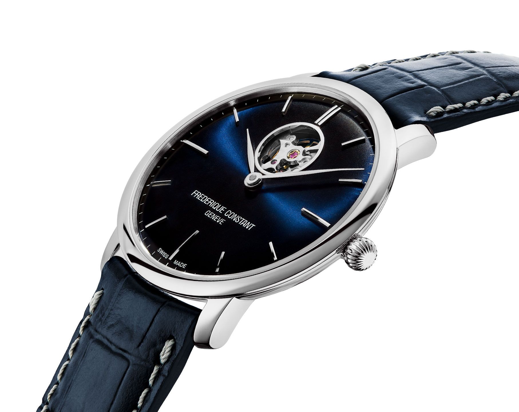 Frederique Constant Slimline Heart Beat Automatic Blue Dial 40 mm Automatic Watch For Men - 2