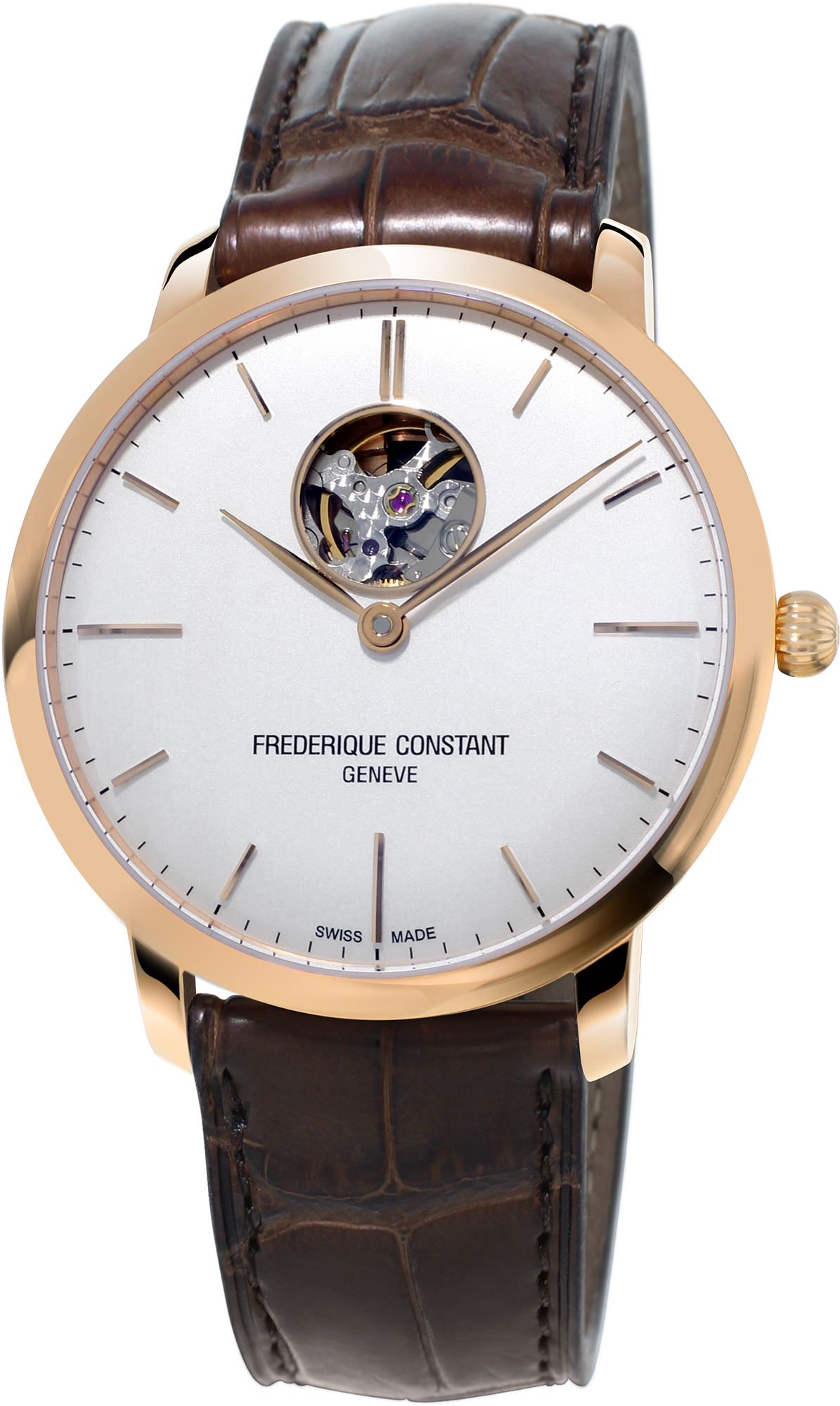 Frederique Constant Slimline Heart Beat Automatic Silver Dial 40 mm Automatic Watch For Men - 1