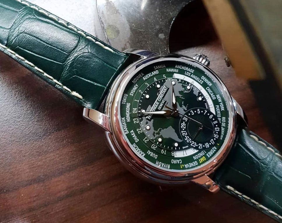 Frederique Constant Manufacture Classic WorldTimer Green Dial 42 mm Automatic Watch For Men - 4