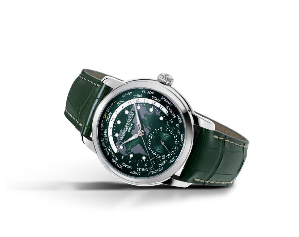 Frederique Constant Manufacture Classic WorldTimer Green Dial 42 mm Automatic Watch For Men - 5