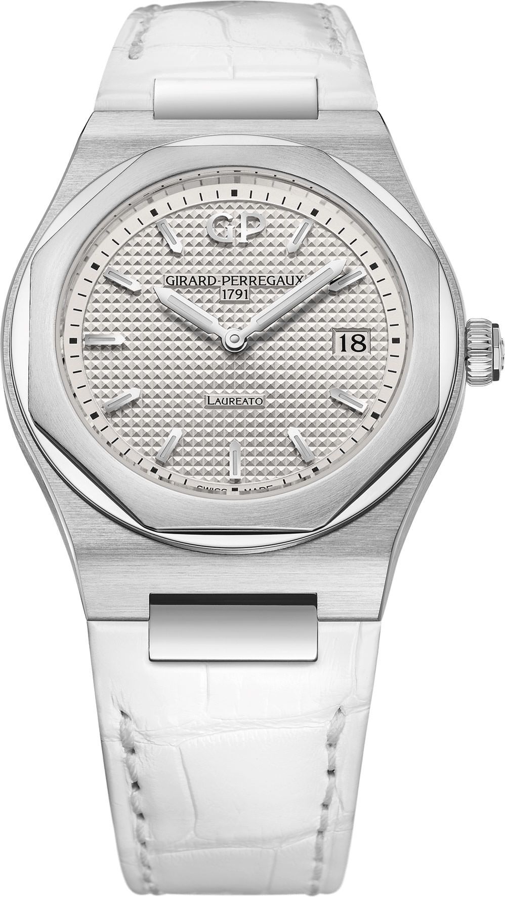 Girard-Perregaux Laureato Classic Laureato Silver Dial 34 mm Quartz Watch For Women - 1