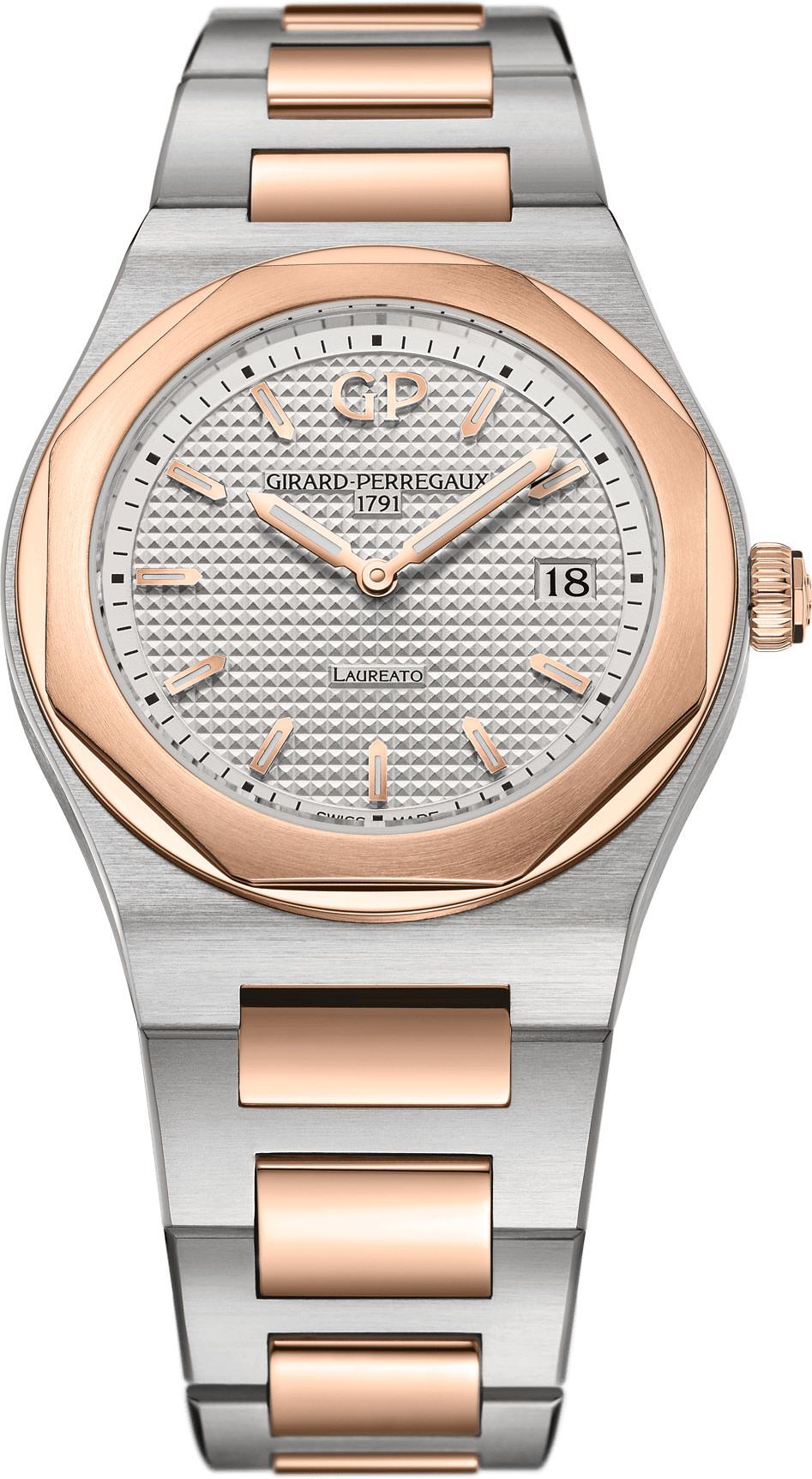 Girard-Perregaux Laureato Classic Laureato Silver Dial 34 mm Quartz Watch For Women - 1