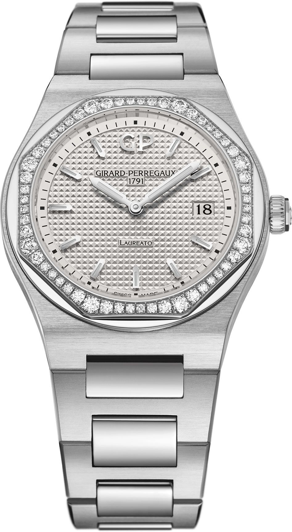 Girard-Perregaux Laureato Classic Laureato Silver Dial 34 mm Quartz Watch For Women - 1