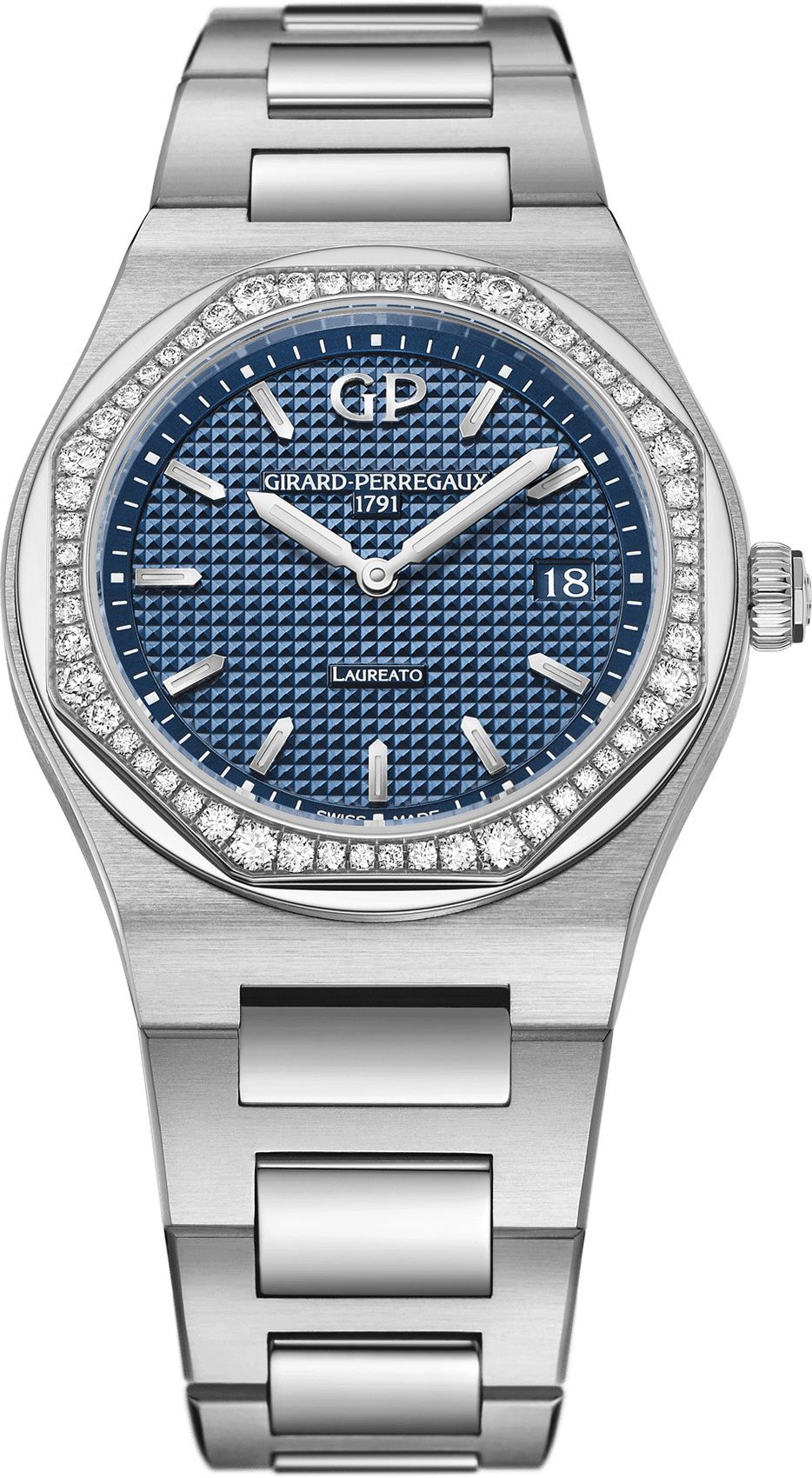 Girard-Perregaux Laureato Classic Laureato Blue Dial 34 mm Quartz Watch For Women - 1