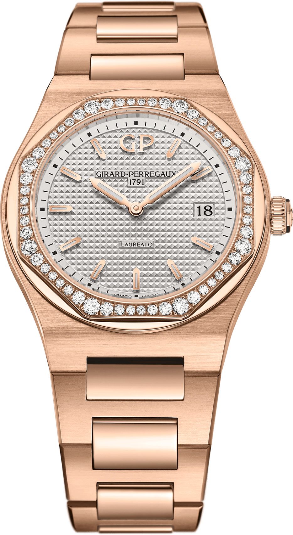 Girard-Perregaux Laureato  Silver Dial 34 mm Quartz Watch For Women - 1