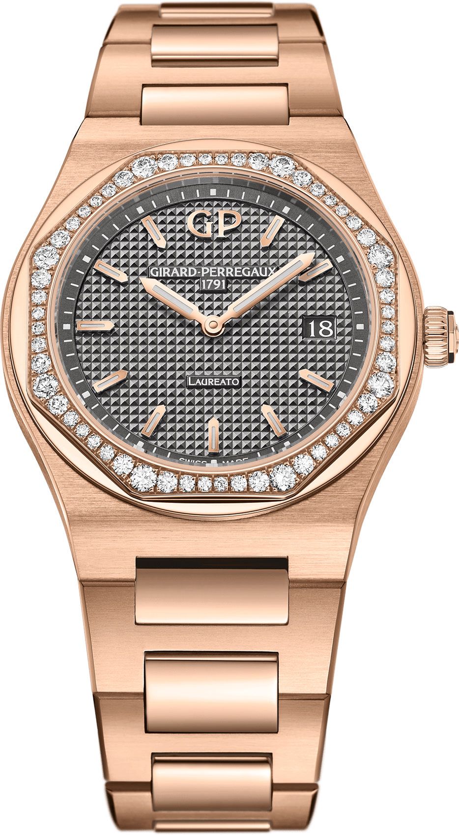 Girard-Perregaux Laureato Classic Laureato Grey Dial 34 mm Quartz Watch For Women - 1