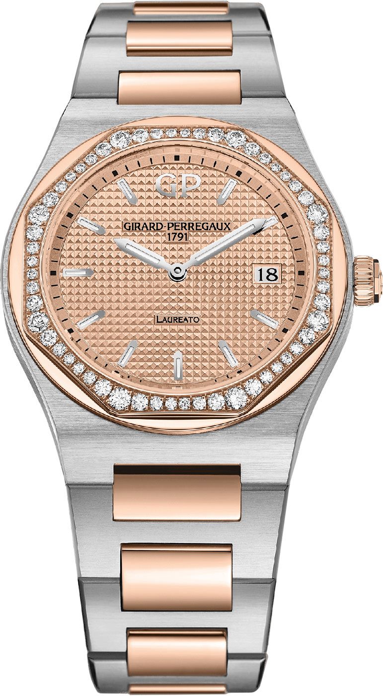 Girard-Perregaux Laureato Classic Laureato Rose Gold Dial 34 mm Quartz Watch For Women - 1