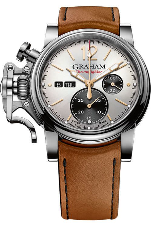 Graham Chronofighter Vintage  Silver Dial 44 mm Automatic Watch For Men - 1