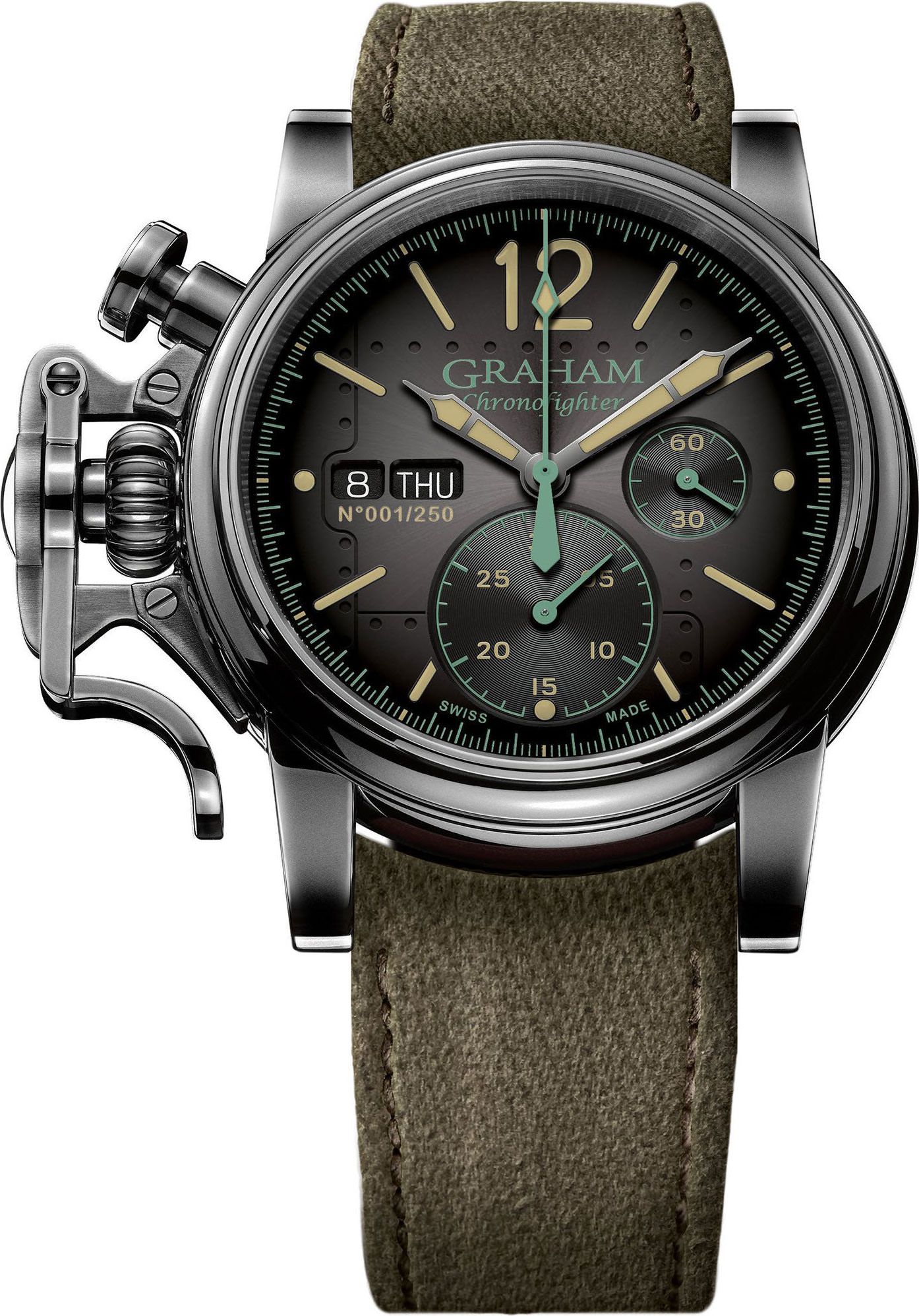 Graham Chronofighter Vintage  Black Dial 44 mm Automatic Watch For Men - 1