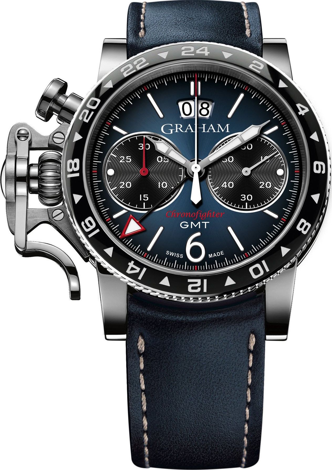 Graham Chronofighter Vintage  Blue Dial 44 mm Automatic Watch For Men - 1