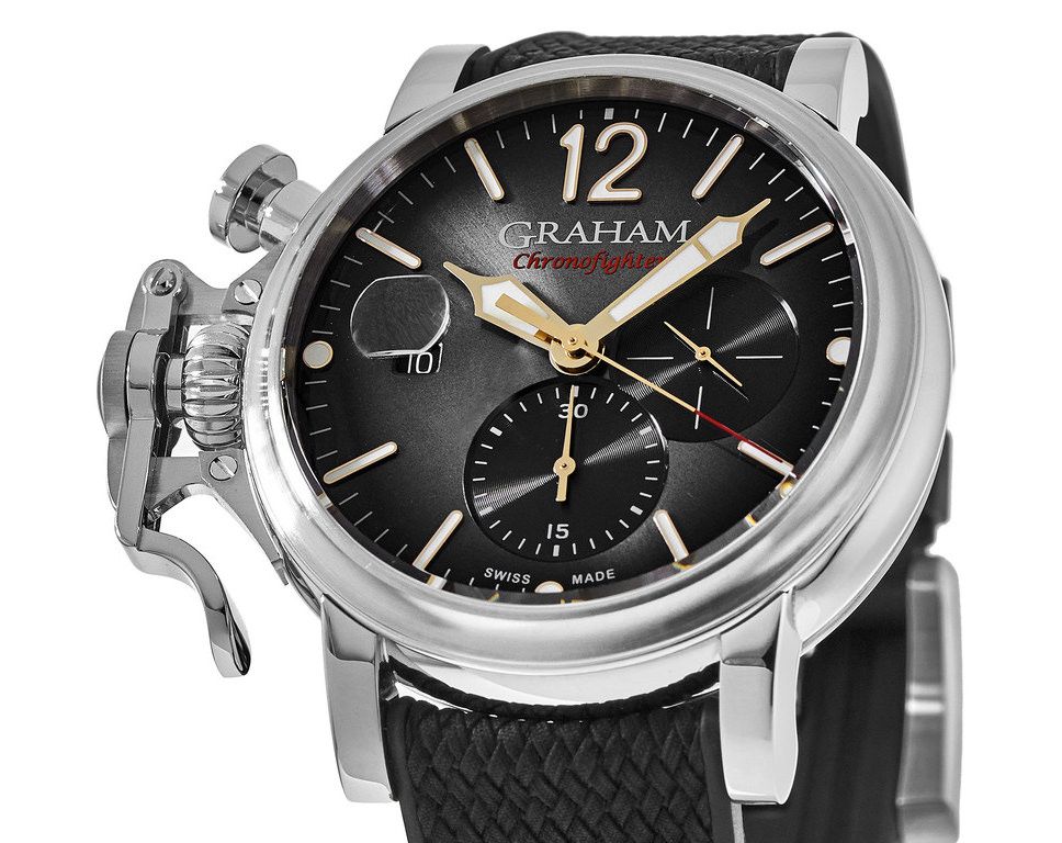 Graham Chronofighter Vintage  Black Dial 47 mm Automatic Watch For Men - 3