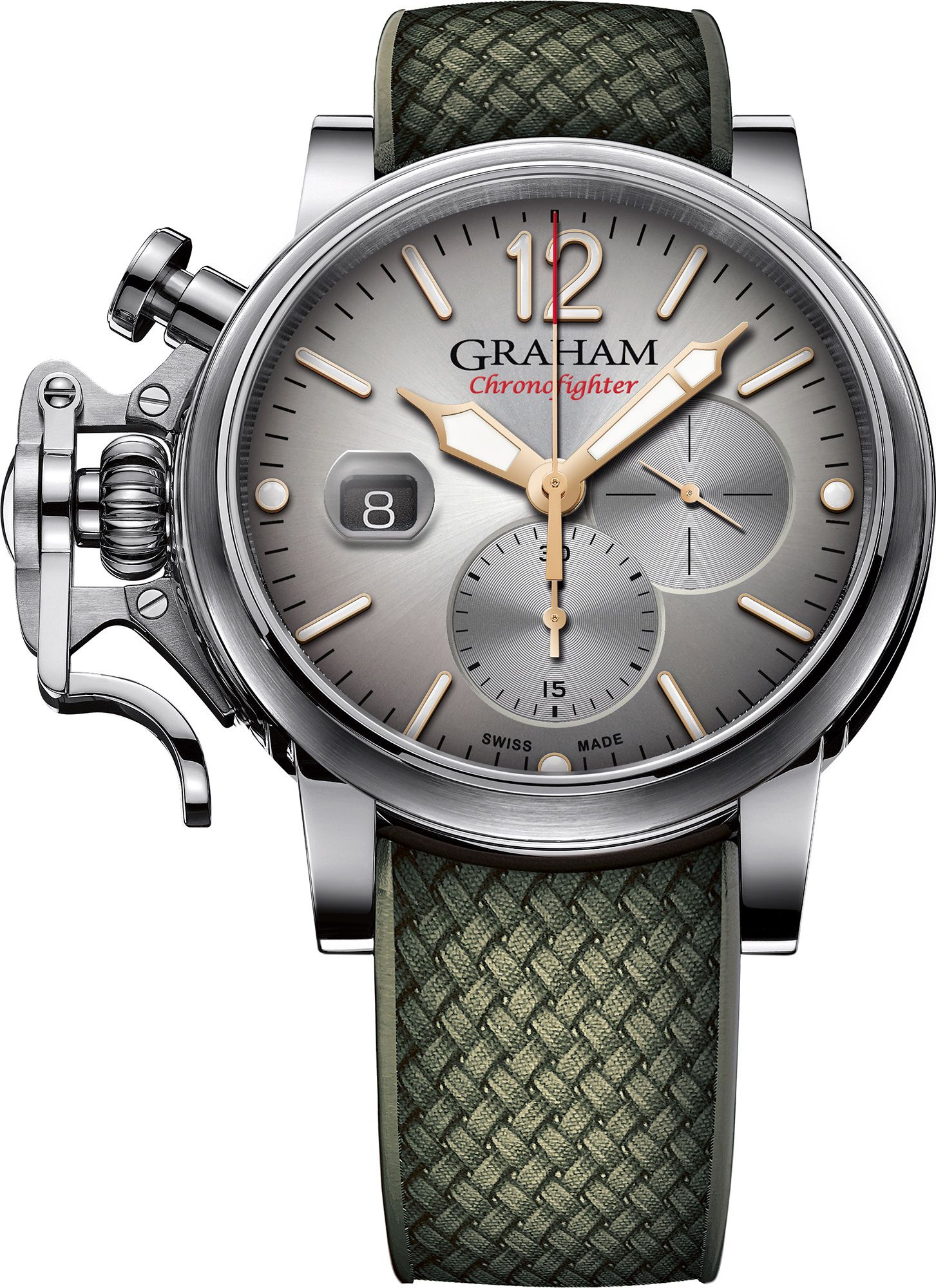 Graham Chronofighter Vintage  Silver Dial 47 mm Automatic Watch For Men - 1