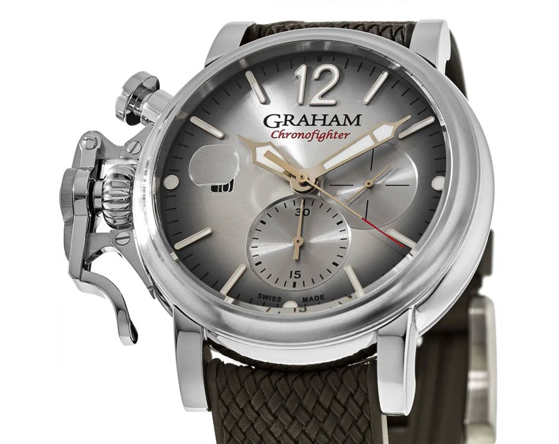 Graham Chronofighter Vintage  Silver Dial 47 mm Automatic Watch For Men - 2