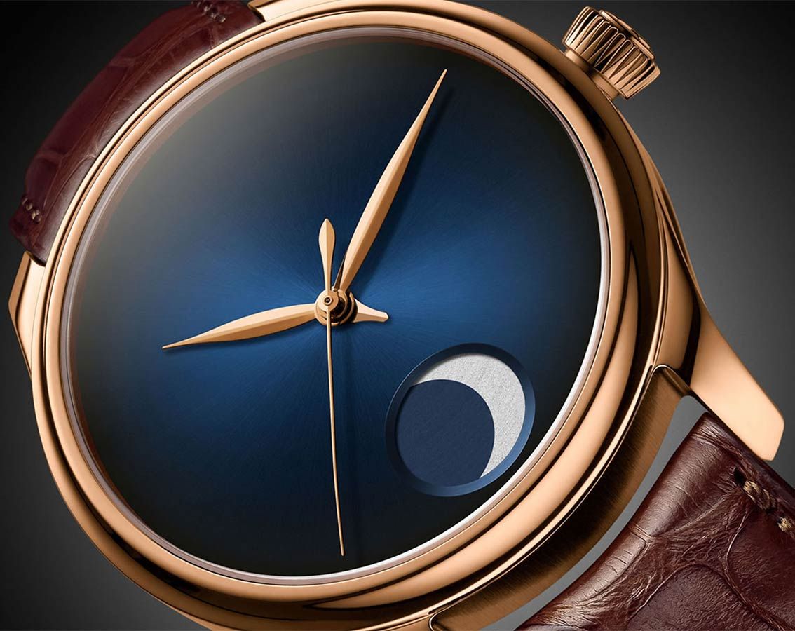 H. Moser & Cie. Endeavour Perpetual Moon Blue Dial 42 mm Manual Winding Watch For Men - 2