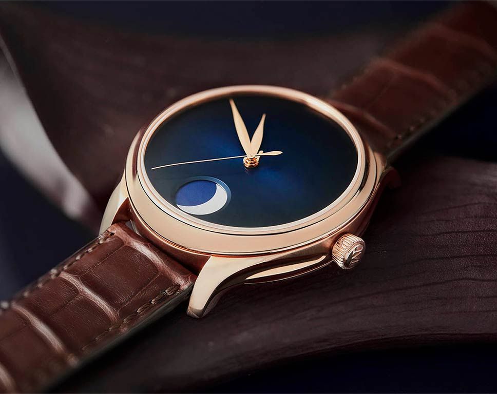 H. Moser & Cie. Endeavour Perpetual Moon Blue Dial 42 mm Manual Winding Watch For Men - 6