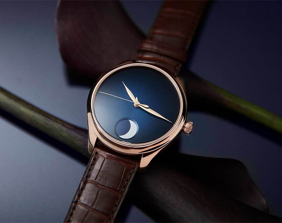 H. Moser & Cie. Endeavour Perpetual Moon Blue Dial 42 mm Manual Winding Watch For Men - 7