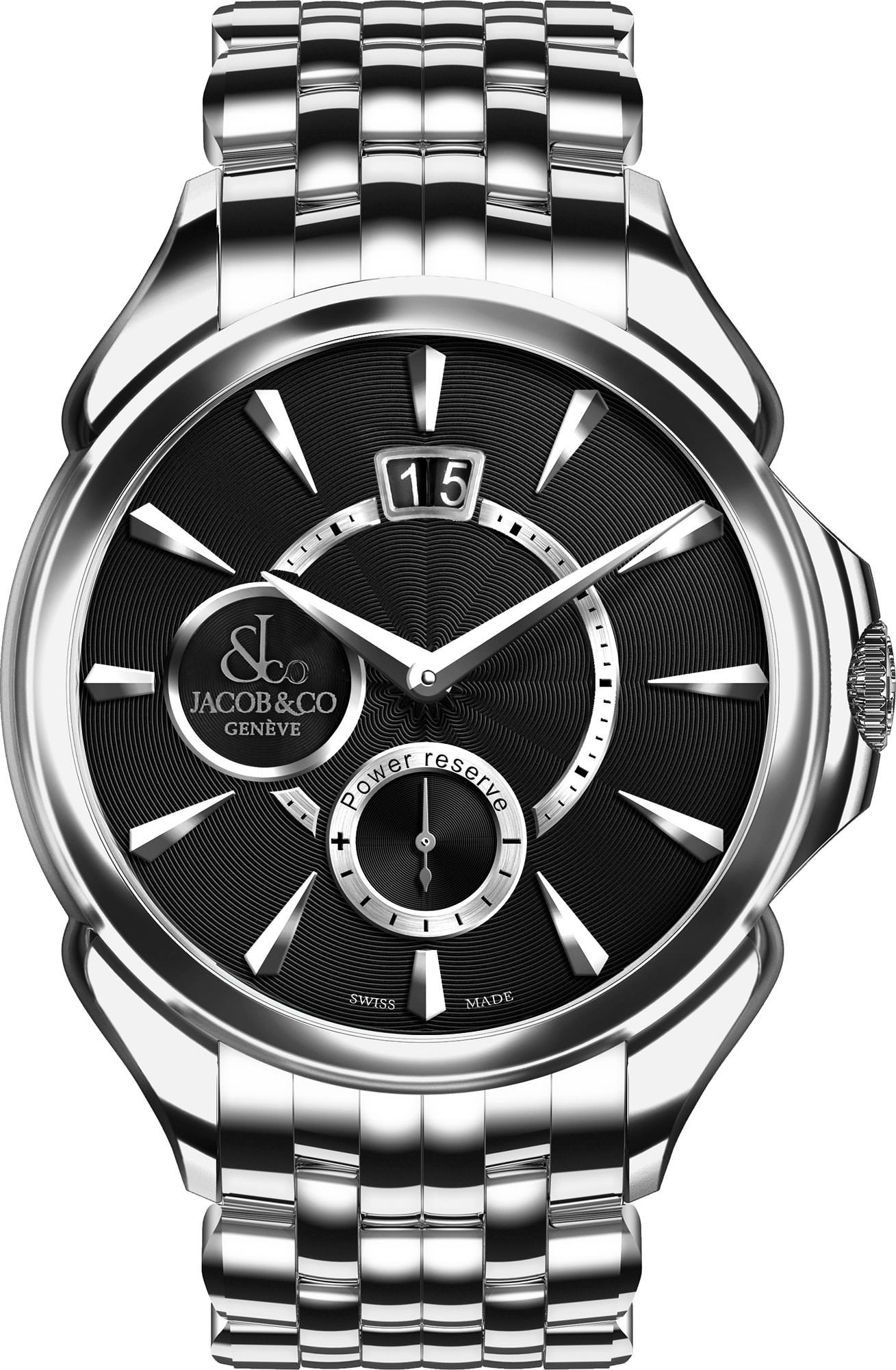 Jacob & Co. Palatial Palatial Classic Manual Big Date Black Dial 42 mm Manual Winding Watch For Men - 1