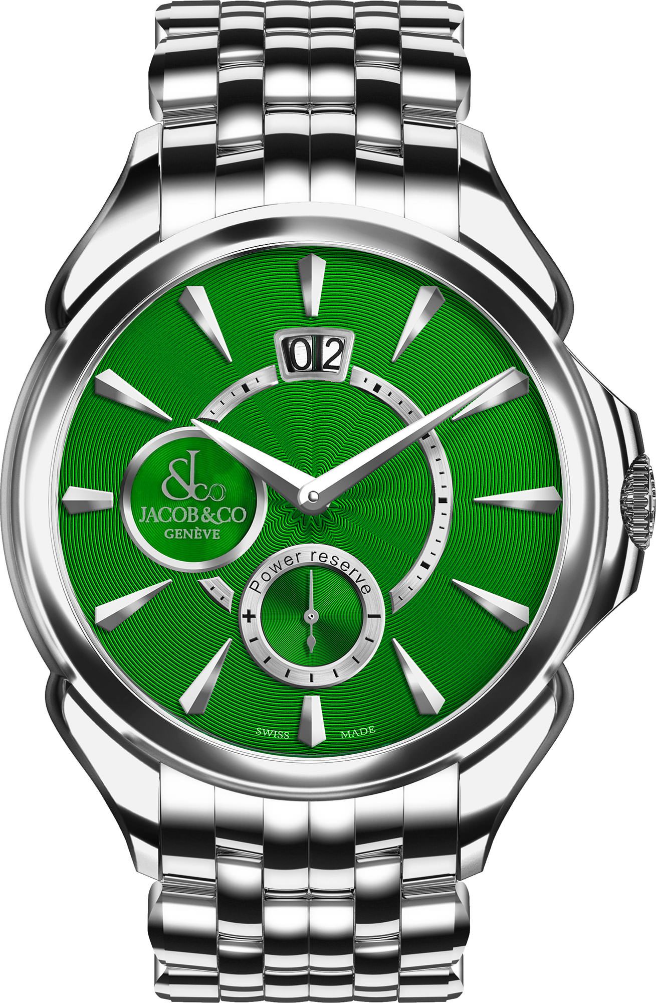 Jacob & Co. Palatial Palatial Classic Manual Big Date Green Dial 42 mm Manual Winding Watch For Men - 1