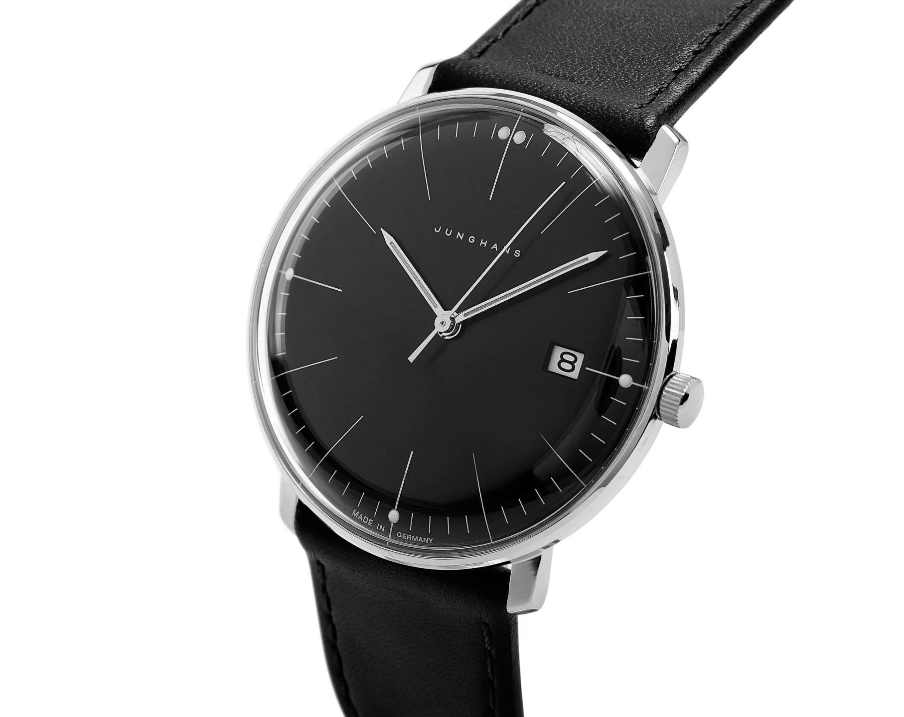 Junghans max bill Quartz Black Dial 38 mm Quartz Watch For Men - 4