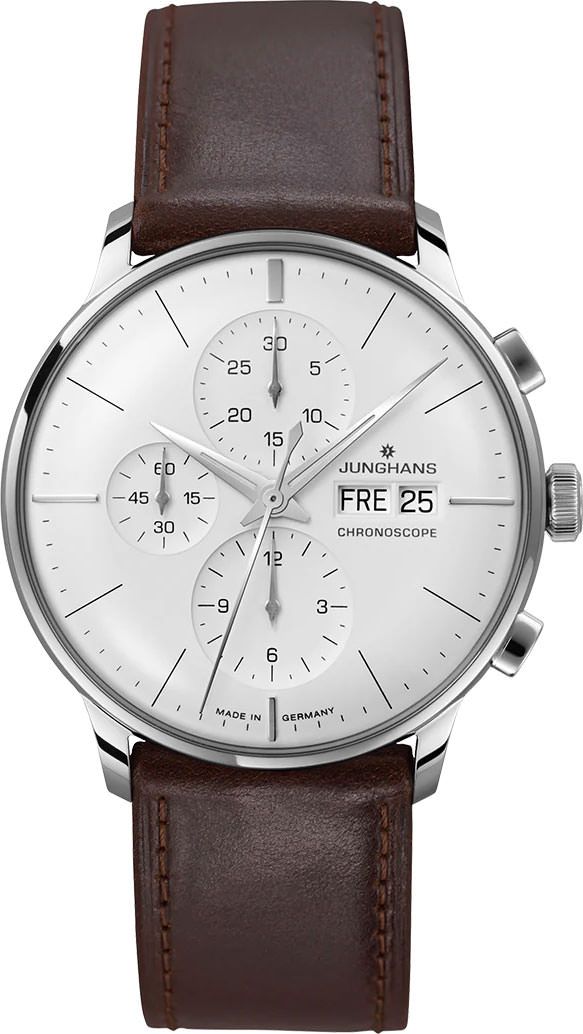 Junghans Meister Chronoscope White Dial 40.7 mm Automatic Watch For Men - 1