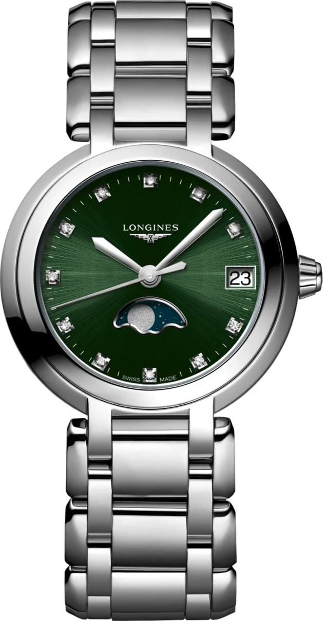 Longines Elegance Longines PrimaLuna Green Dial 30.50 mm Quartz Watch For Women - 1