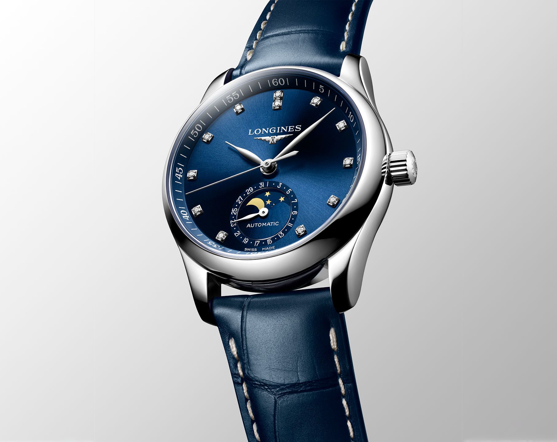 Longines Watchmaking Tradition The Longines Master Collection Blue Dial 34 mm Automatic Watch For Women - 2