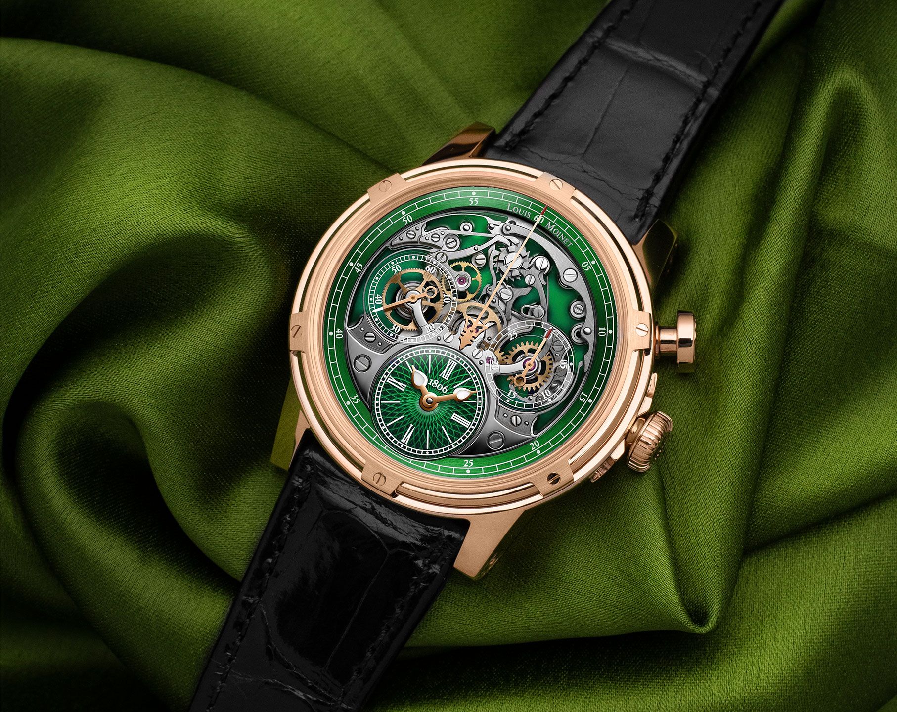 Louis Moinet Mechanical Wonders Memoris 18K Green Dial 46 mm Automatic Watch For Men - 6