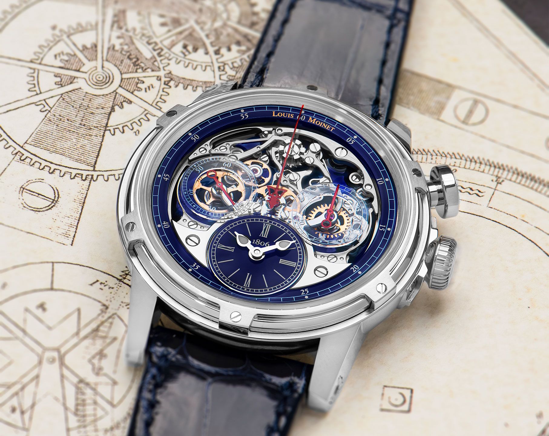 Louis Moinet Mechanical Wonders Memoris Superlight Skeleton Dial 46 mm Automatic Watch For Men - 5