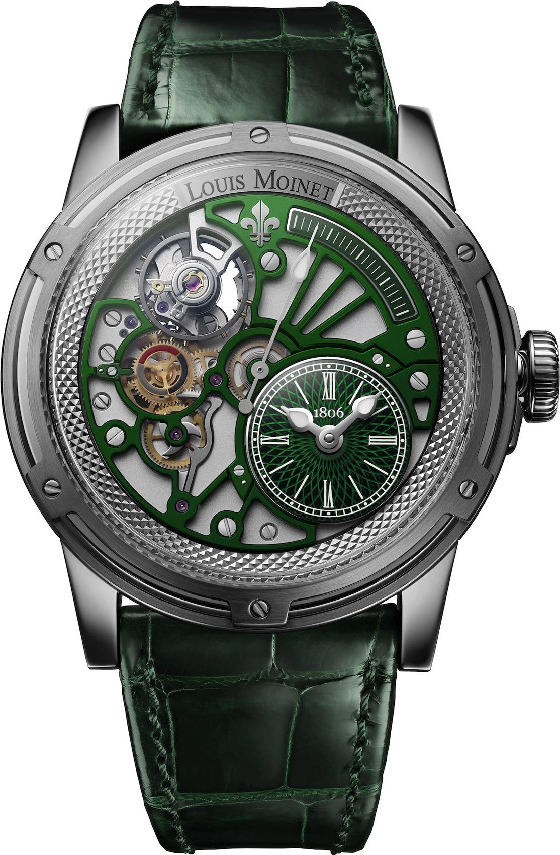 Louis Moinet Mechanical Wonders Tempograph Chrome Skeleton Dial 44 mm Automatic Watch For Men - 1