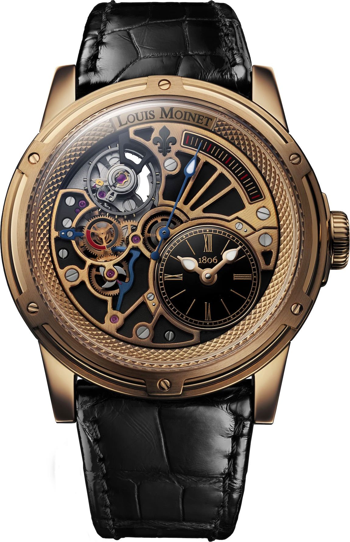 Louis Moinet Mechanical Wonders Tempograph Chrome Skeleton Dial 44 mm Automatic Watch For Men - 1