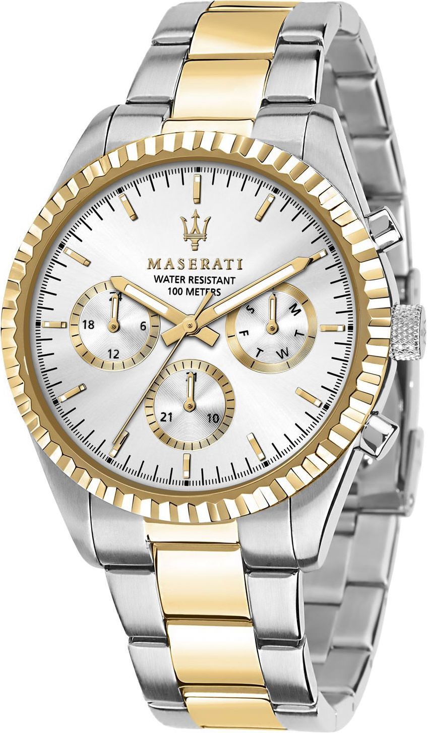 Maserati Lifestyle Competizione Silver Dial 43 mm Quartz Watch For Men - 1