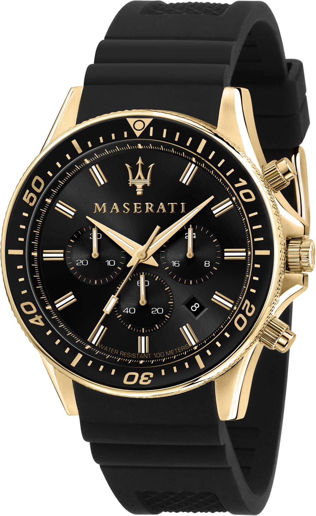 Maserati Sport Sfida Black Dial 44 mm Quartz Watch For Men - 1