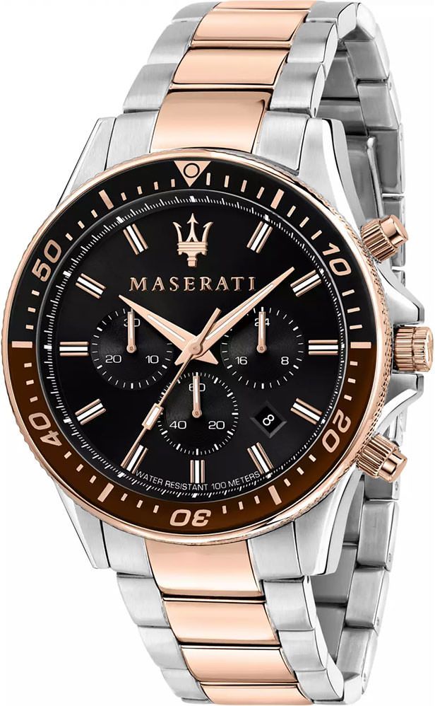 Maserati Sport Sfida Black Dial 44 mm Quartz Watch For Men - 1