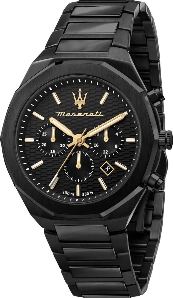 Maserati Design Stile Black Dial 45 mm Quartz Watch For Men - 1