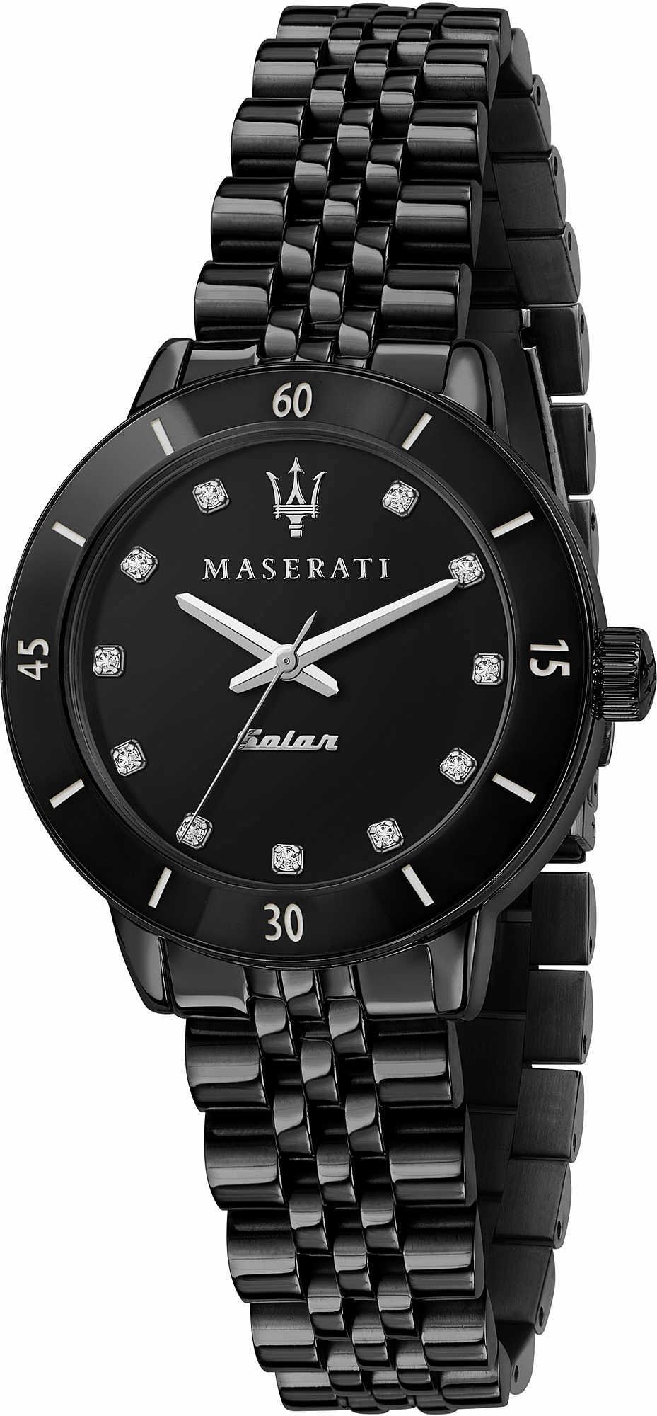 Maserati Lifestyle Successo Solar Black Dial 32 mm Quartz Watch For Women - 1