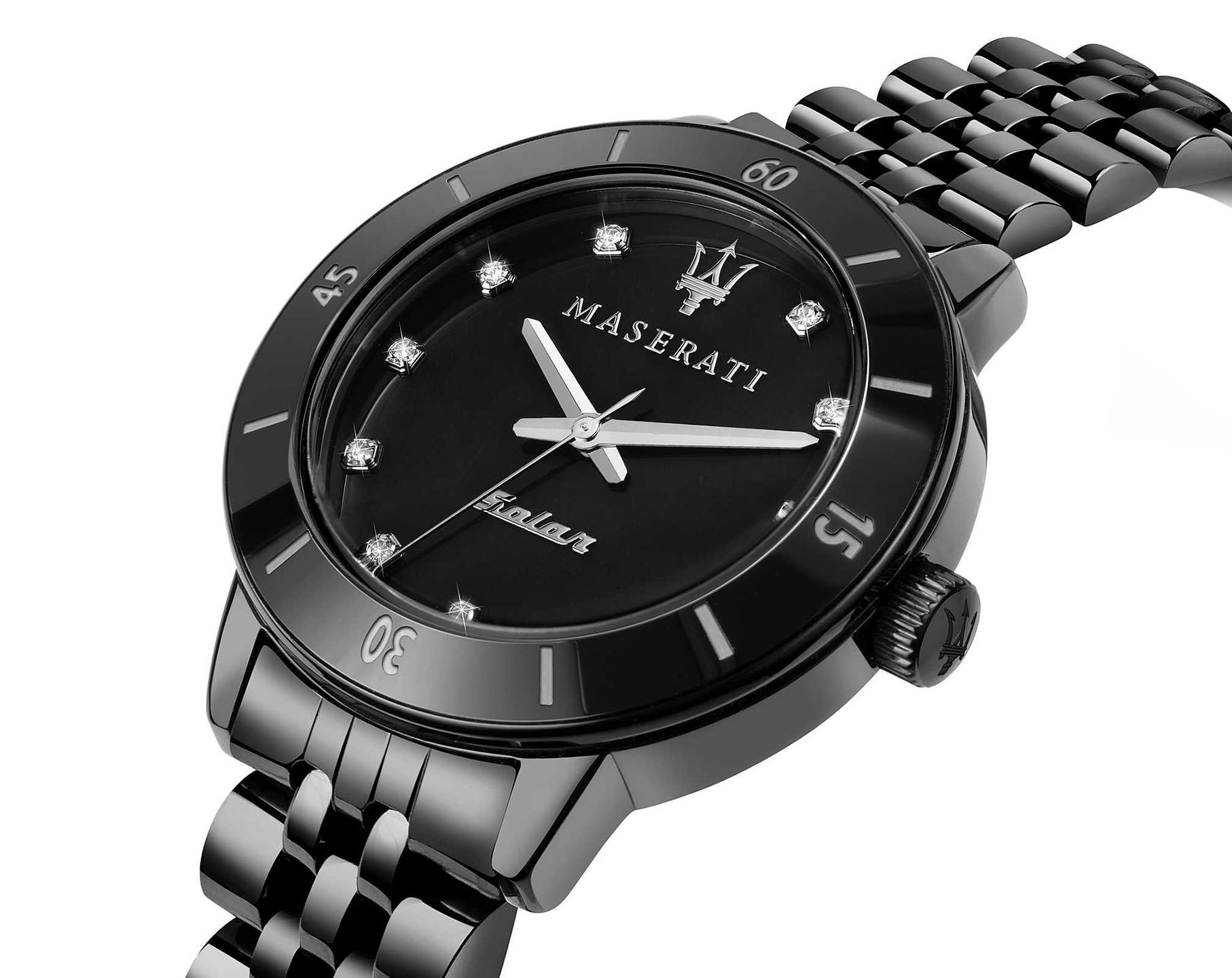 Maserati Lifestyle Successo Solar Black Dial 32 mm Quartz Watch For Women - 2