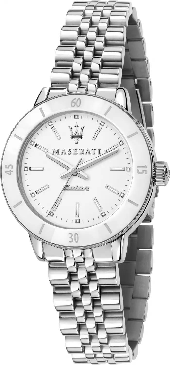 Maserati Lifestyle Successo Solar White Dial 32 mm Quartz Watch For Women - 1