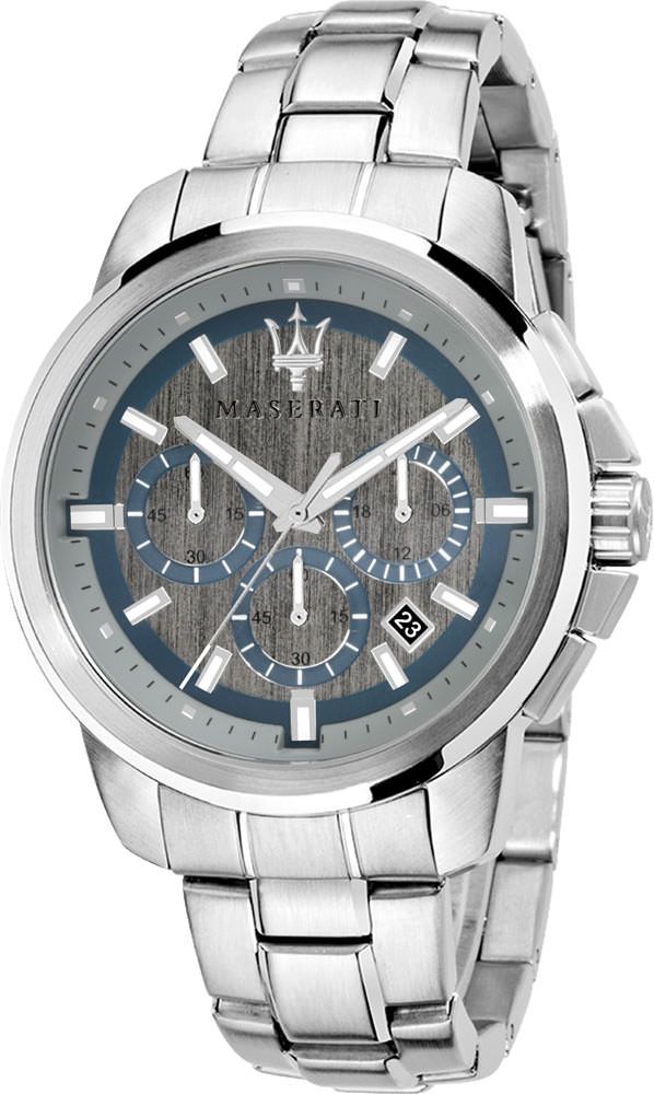 Maserati Lifestyle Successo Grey Dial 44 mm Quartz Watch For Men - 1