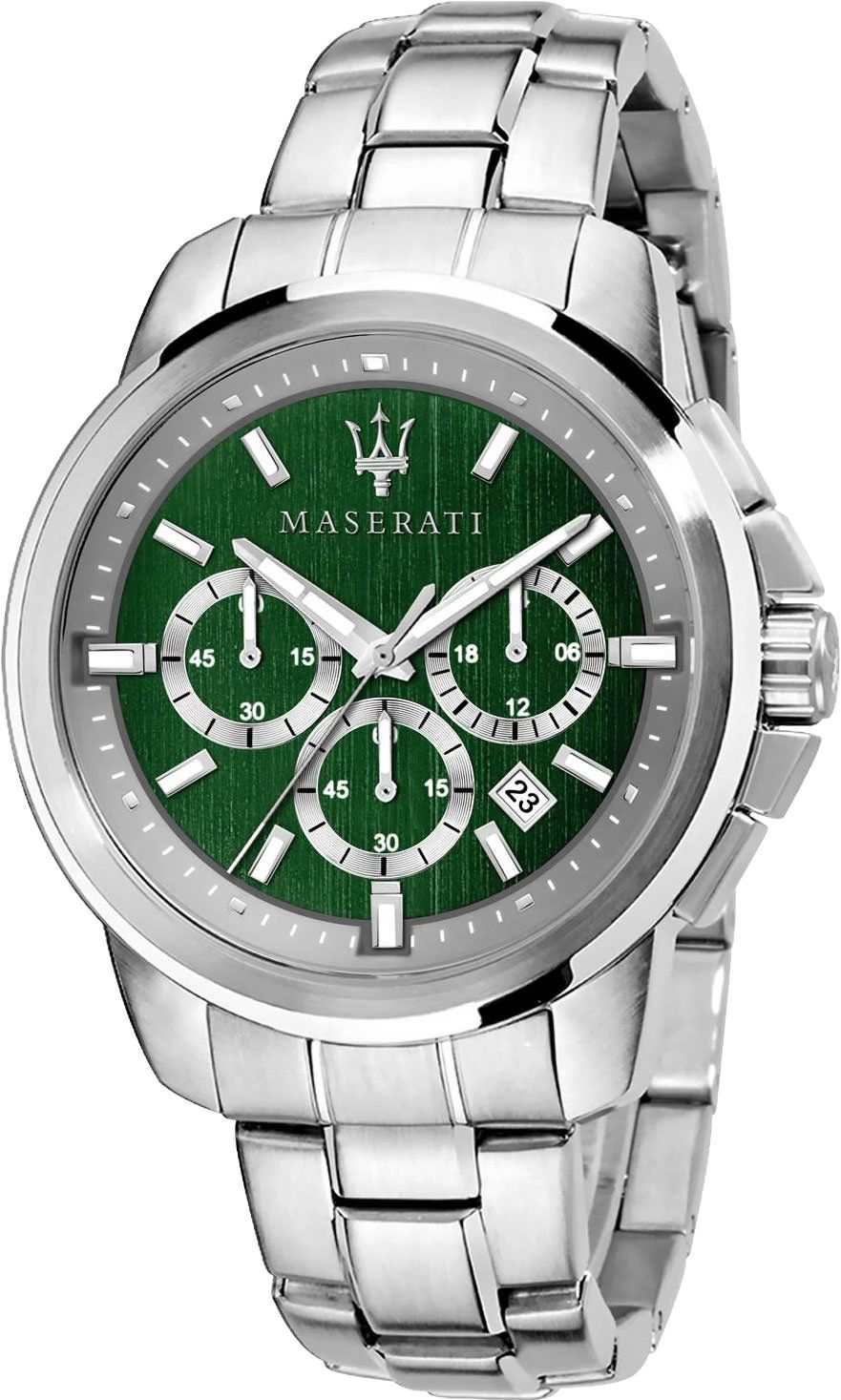 Maserati Lifestyle Successo Green Dial 44 mm Quartz Watch For Men - 1