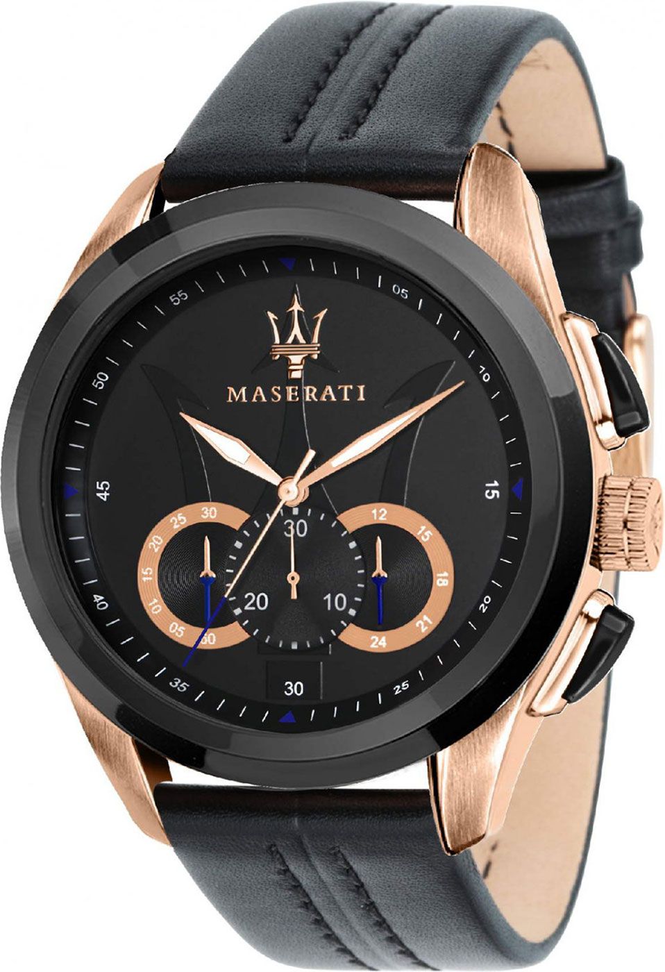 Maserati Sport Traguardo Black Dial 45 mm Quartz Watch For Men - 1