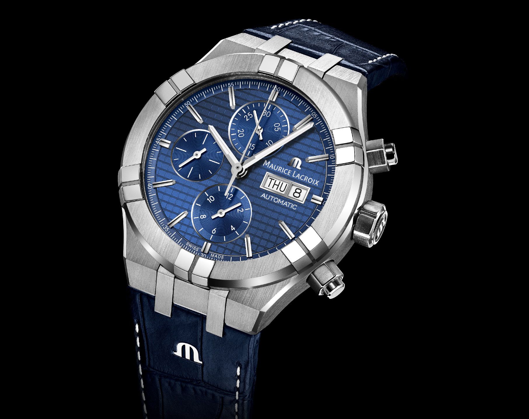 Maurice Lacroix Aikon Automatic Automatic Chronograph Blue Dial 44 mm Automatic Watch For Men - 2