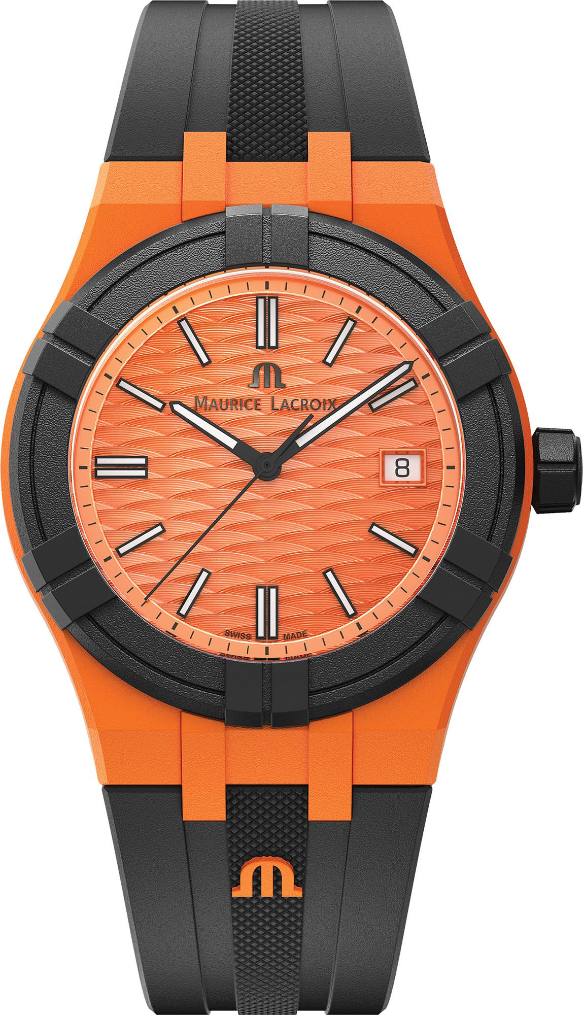 Maurice Lacroix Aikon #tide Date Orange Dial 40 mm Quartz Watch For Unisex - 1